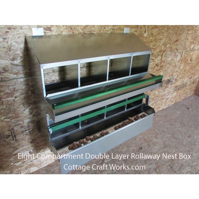 Chicken Rollaway Egg Nesting Box 8 Compartment