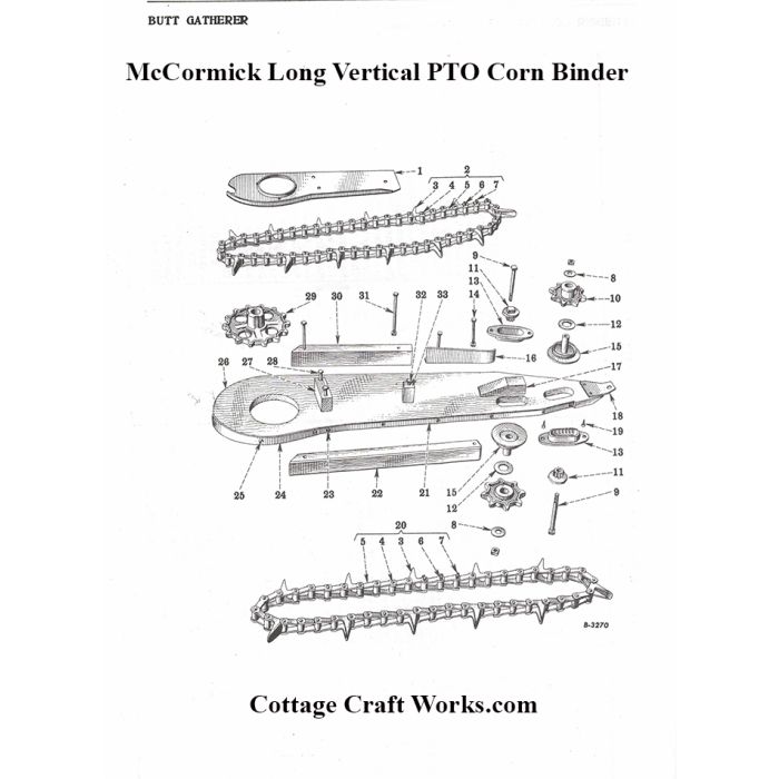 IHC PTO Corn Binder Butt Gatherer Parts