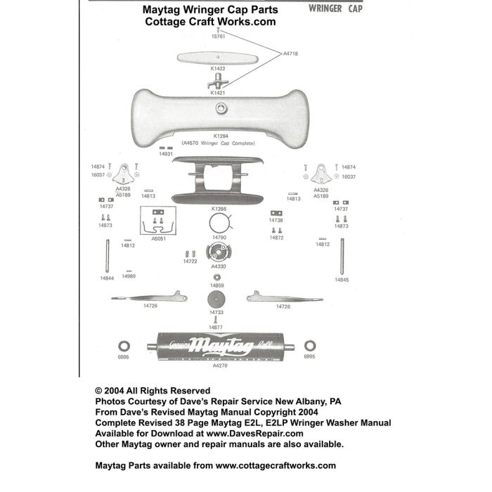 Maytag Wringer Cap Parts