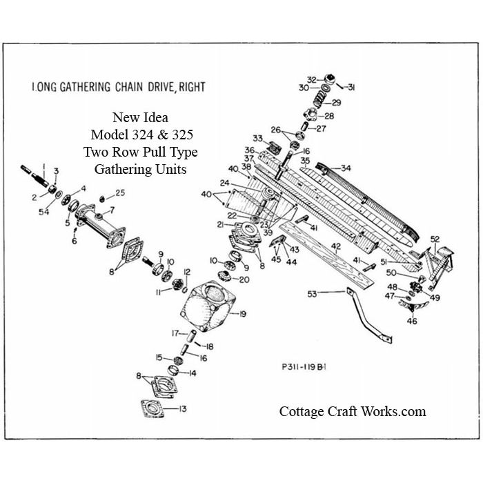 New Idea 324, 325 Picker RH long Gathering Chain Drive