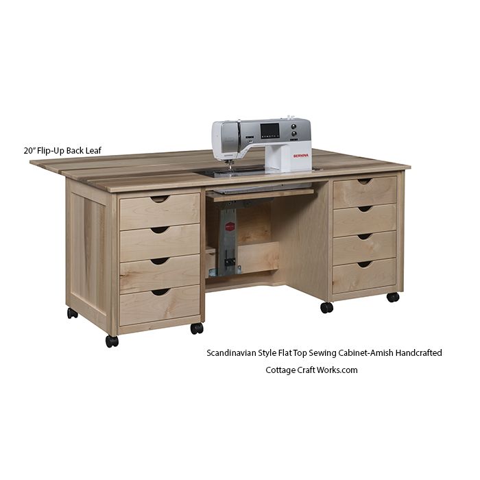 Scandinavian Style Flat Top Sewing Cabinet