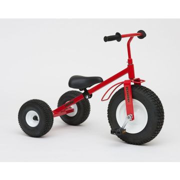 Amish made kids metal tricycle red front view