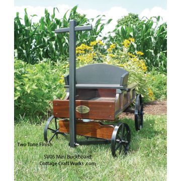 Authentic Amish miniature buckboard wagon garden planter