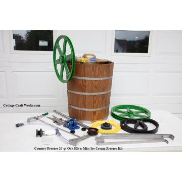20-Qt Hit-N-Miss Freezer Wagon Kit parts and pulleys