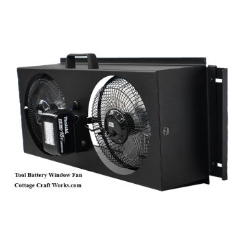 EZ-Dual DC Tool Battery Window Fans front view