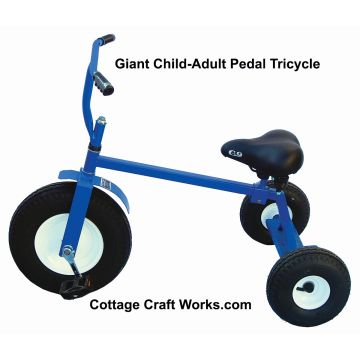 giant child adult pedal tricycle blue heavy duty