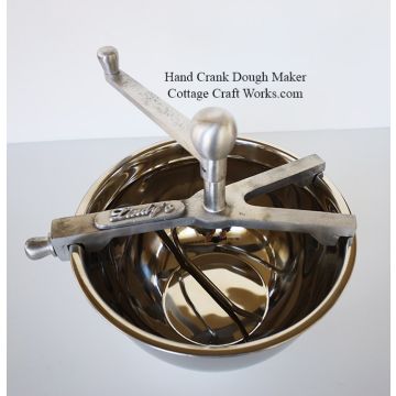 Vintage hand crank dough maker with stainless steel bowl