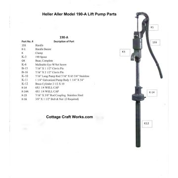Heller-Aller Model 190-A Well Lift Pump Replacement Parts