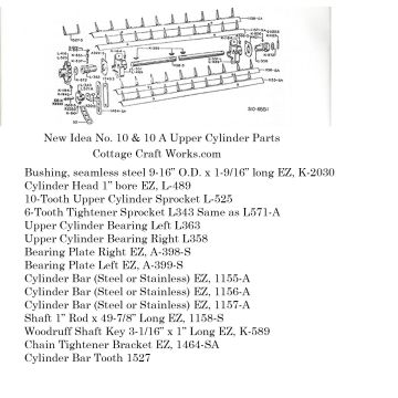 New Idea 10-8 Upper Cylinder Parts