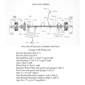New Idea No.18 Manure Spreader Wheel & Axle Parts