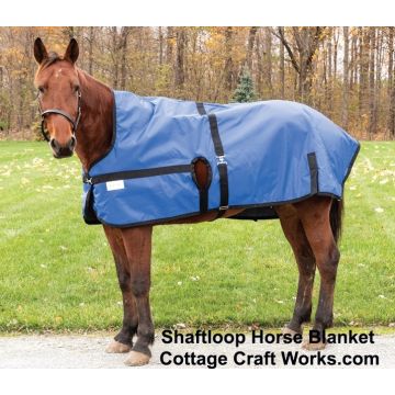 Amish made waterproof shaft loop horse blanket with nickel plated hardware