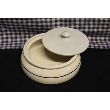 USA Stoneware Pottery | Tortillas | Queso | Bowl | Blue Stripe