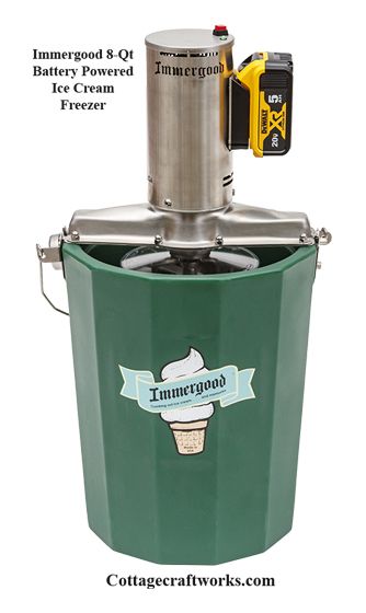 Immergood 8-qt battery powered ice cream freezer portable homemade ice cream maker